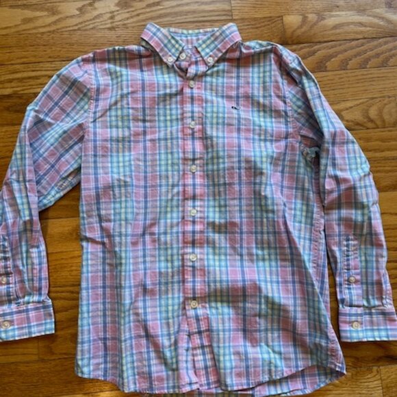 Vineyard Vines Pink/Aqua/Blue Button Down - Boys M (12-14) - Picture 1 of 3